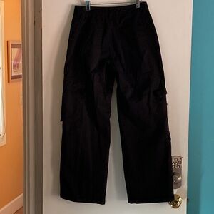 By DYLN Size S Black Cotton Wide Leg Cargo Style Womens Casual Pants